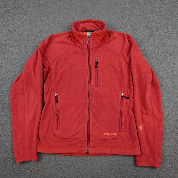 Patagonia R4 Fleece Jacket Womens Small Red Full Zip Made USA Polartec 36165S - Picture 1 of 14